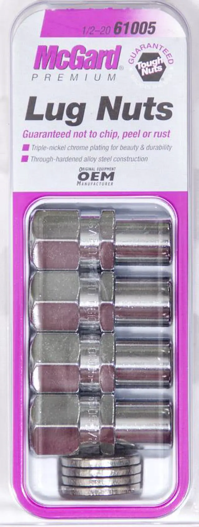 Alt view image 3 of 10 - McGard 61005 Chrome Racing Regular .746" Shank Style Lug Nut Set (1/2"-20)