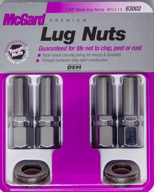 Alt view image 4 of 11 - McGard 63002 Chrome Race Extra Long 1.365" Shank Style Lug Nut Set (M12 x 1.5)