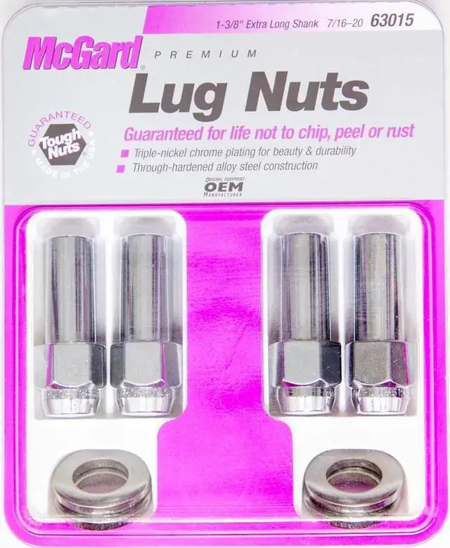 Alt view image 5 of 8 - McGard 63015 Chrome Extra Long 1.365" Shank Style Lug Nut Set (7/16"-20)