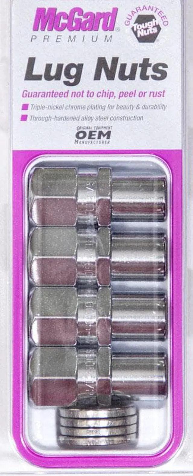 Alt view image 4 of 7 - McGard 61006 Chrome Racing Regular .746" Shank Style Lug Nut Set (7/16"-20)