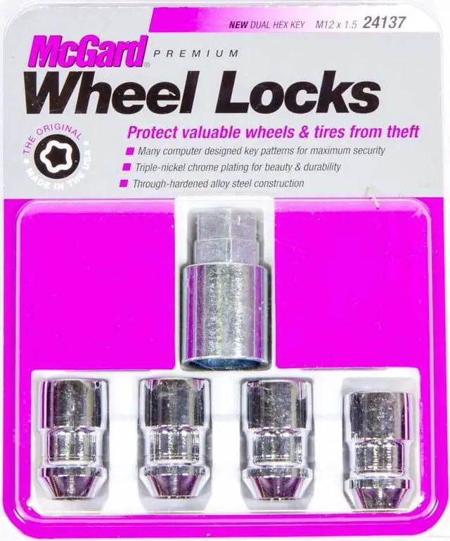 Alt view image 5 of 20 - MCGARD Chrome 12 mm x 1.50 Thread Cone Seat Premium Wheel Lock 4 pc P/N 24137