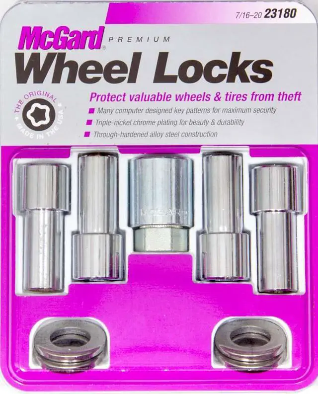 Alt view image 5 of 10 - McGard 23180 Chrome Extra Long Shank Wheel Lock Set (7/16"-20)
