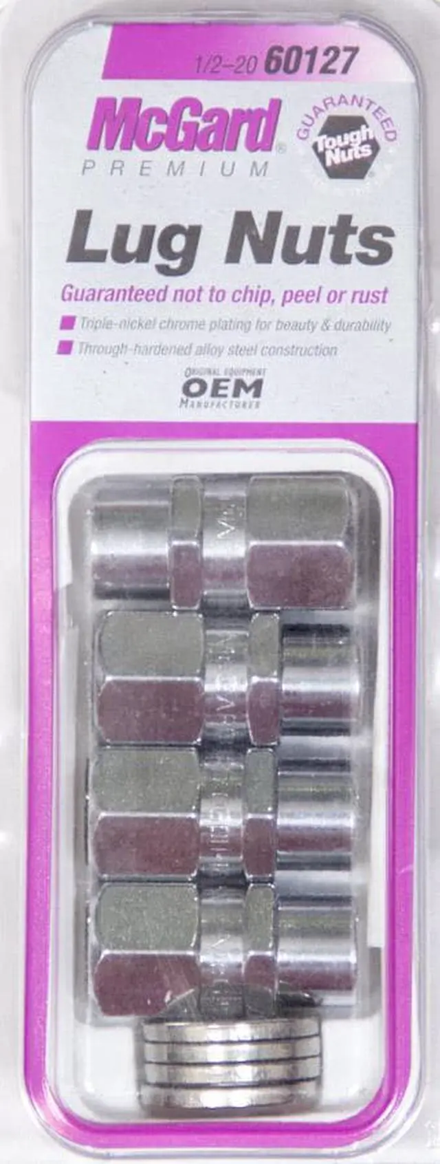 Alt view image 4 of 14 - McGard 60127 Chrome Racing Pro Stock .490" Shank Style Lug Nut Set (1/2"-20)