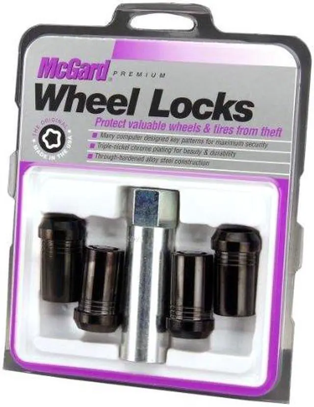 Alt view image 5 of 18 - McGard 25116 Chrome/Black Tuner Style Cone Seat Wheel Lock Set (M14 x 1.5)