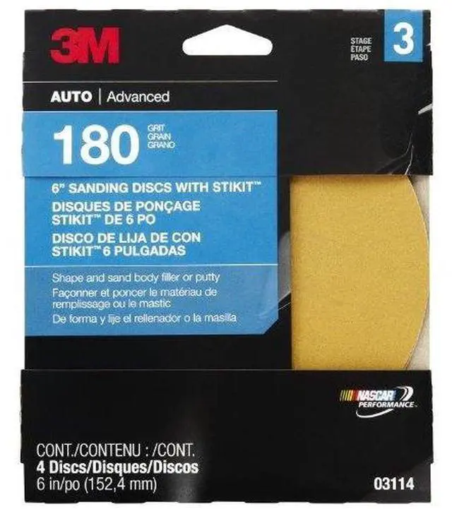 Alt view image 2 of 2 - 3M 03114 6" Adhesive Backed Sanding Disc Fine 180 Grit