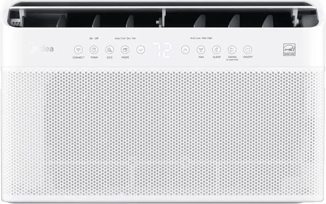 Alt view image 2 of 13 - Midea 8,000 BTU U-Shaped Smart Inverter Window Air ConditionerCools up to 350 Sq. Ft., Ultra Quiet with Open Window Flexibility, Works with Alexa/Google Assistant, 35% Energy Savings, Remote Control