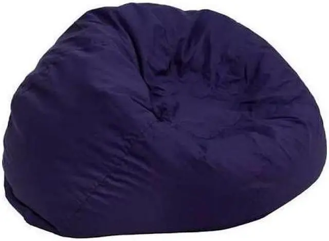 Alt view image 3 of 20 - Small Solid Navy Blue Kids Bean Bag Chair