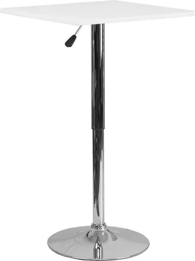 Alt view image 4 of 12 - 23.75'' Square Adjustable Height White Wood Table (Adjustable Range 33'' - 40.5'')