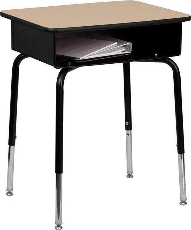 Alt view image 6 of 20 - Student Desk with Open Front Metal Book Box