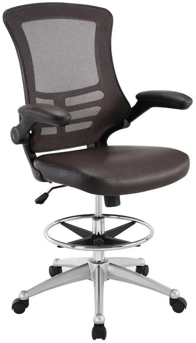 Alt view image 5 of 20 - Attainment Vinyl Drafting Stool in Brown