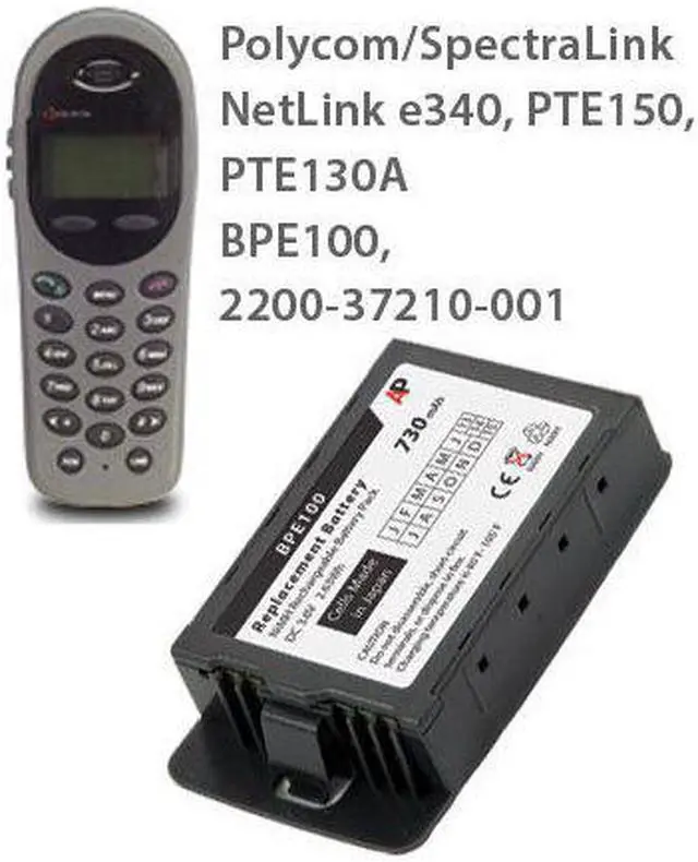 Alt view image 2 of 8 - Replacement BPE100 Battery: Netlink e340, PTE130A, PTE150, IP Touch 300, ...