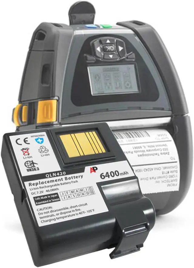 Alt view image 3 of 4 - Replacement Battery for the Zebra QLn420 Printer. 5000mAh