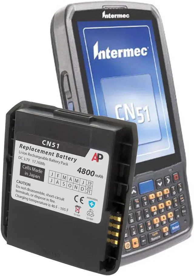 Alt view image 3 of 5 - Replacement Battery for Intermec CN51 Mobile Computers 1015AB01. 4800 mAh