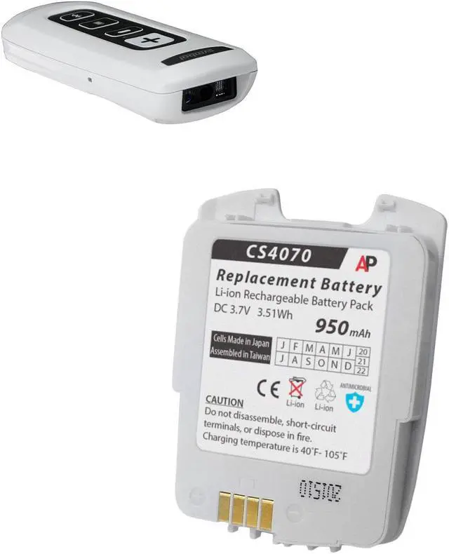 Alt view image 2 of 5 - Replacement Battery for Symbol CS4070 Companion Scanner. 950 mAh 82-97300-02