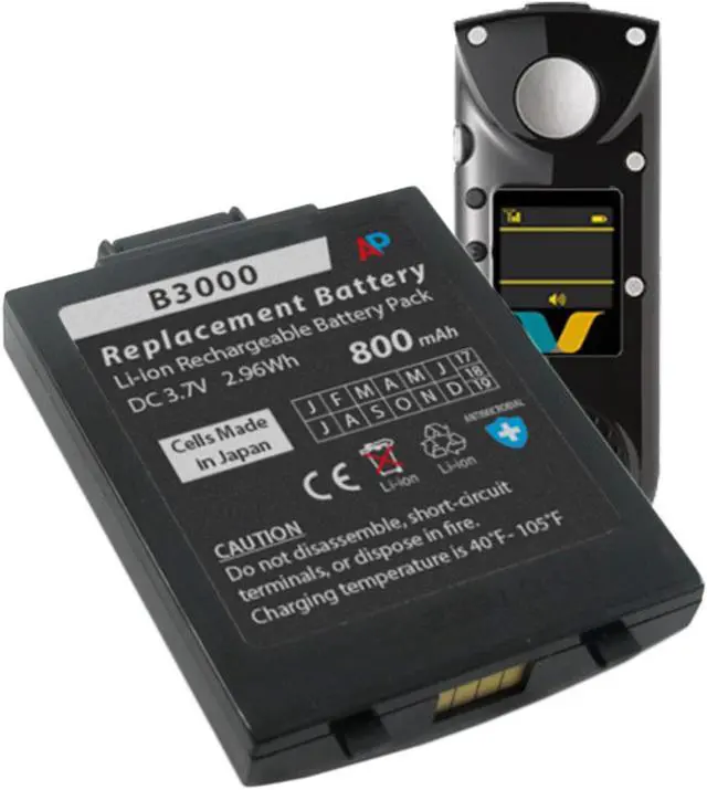 Alt view image 3 of 4 - Replacement Battery for Vocera Communications Badge B3000. Black, 800 mAh.