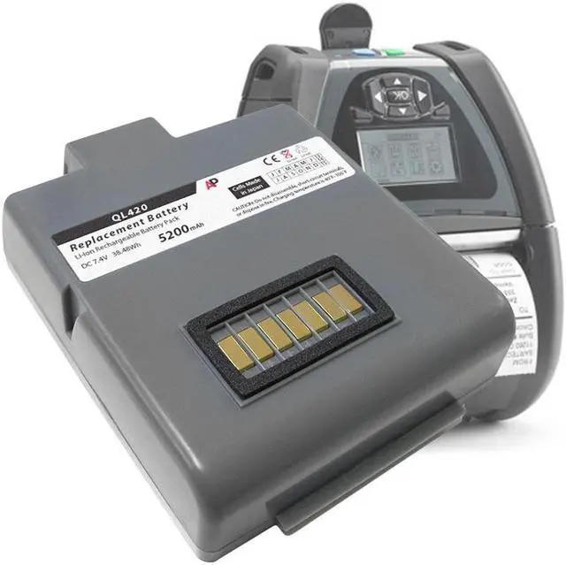 Alt view image 3 of 4 - Replacement Battery for Zebra QL420 Printer. 5200mAh Japanese cells