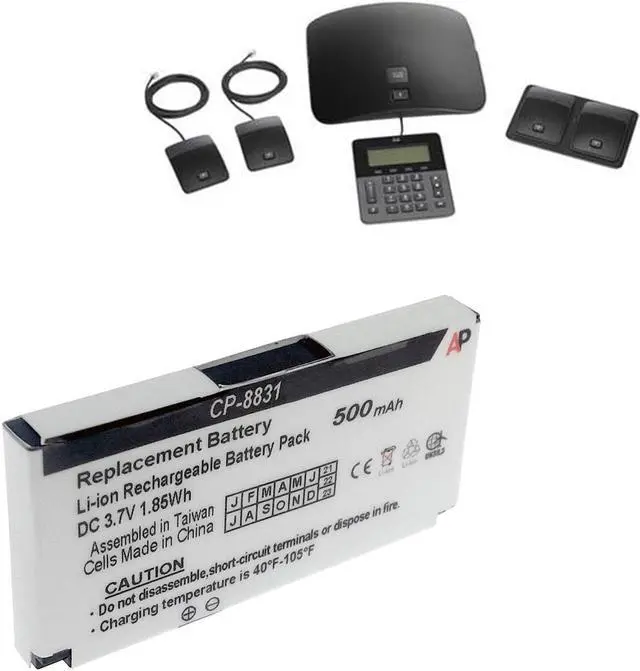 Alt view image 2 of 4 - Replacement Battery for Cisco Unified IP Conference Phone 8831.  Replaces CP-8831-MIC-BATT