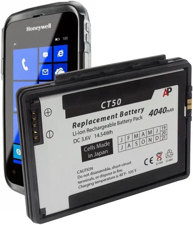 Alt view image 2 of 4 - Replacement Battery for Honeywell / Datalogic Dolphin CT50, CT60 Mobile Computers. 4040 mAh