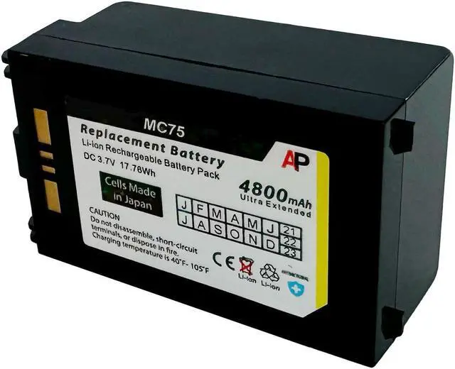 Alt view image 4 of 5 - Replacement Battery for Motorola/Symbol MC75/MC70 Series. 4800mAh Ultra Extended