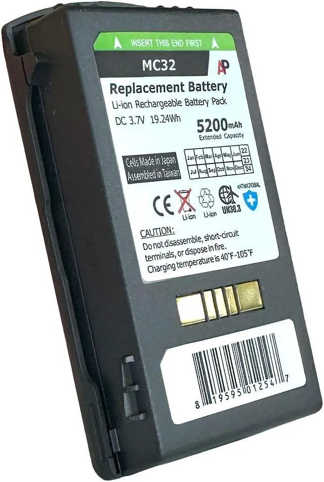 Alt view image 5 of 7 - Extended Capacity Replacement Battery for Motorola MC3200 Scanner. 5200 mAh.