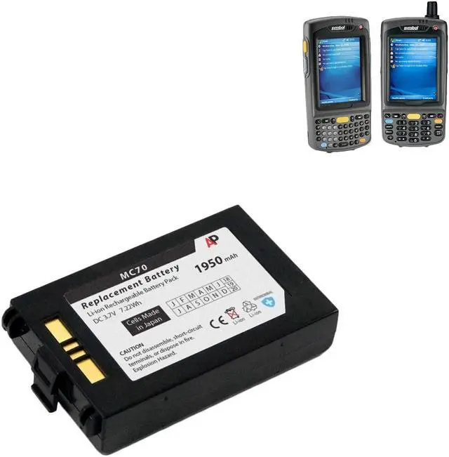 Alt view image 3 of 4 - Replacement Battery for Motorola/Symbol MC70 & MC75 Series Scanners. 1950mAh