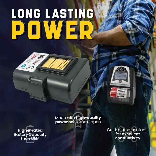 Alt view image 7 of 9 - Replacement Battery for Zebra/Comtec QLn320 & QLn220 Printers. 2600mAh