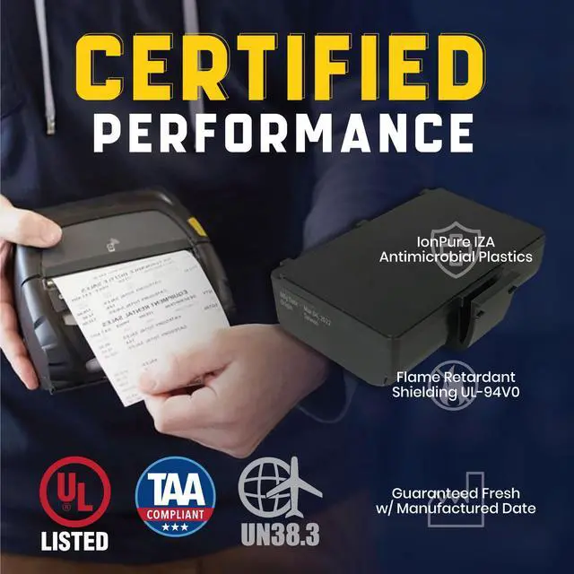 Alt view image 8 of 9 - Replacement Battery for Zebra/Comtec QLn320 & QLn220 Printers. 2600mAh
