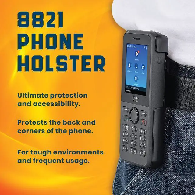 Alt view image 4 of 6 - Plastic Holster with Swivel Belt Clip for Cisco 8821 Phones