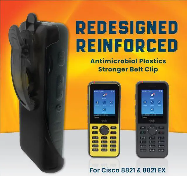 Alt view image 5 of 6 - Plastic Holster with Swivel Belt Clip for Cisco 8821 Phones