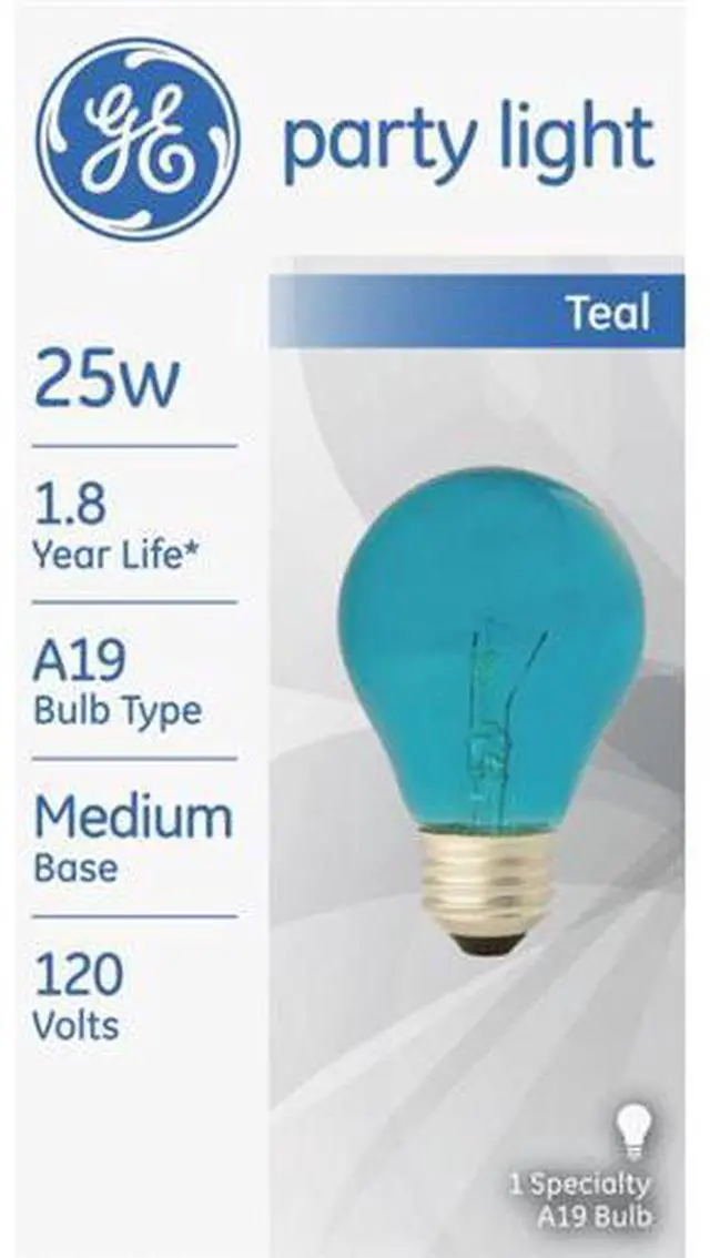 Alt view image 2 of 6 - GE 25W Teal Party Bulb, Pack of 6