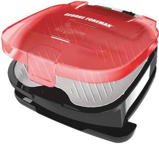 George Foreman 5-Minute Burger Grill, Electric Indoor Grill, Red