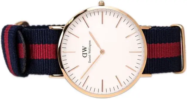 Alt view image 11 of 17 - Daniel Wellington Classic Oxford Gold Tone Red Blue Mens Watch 0101DW