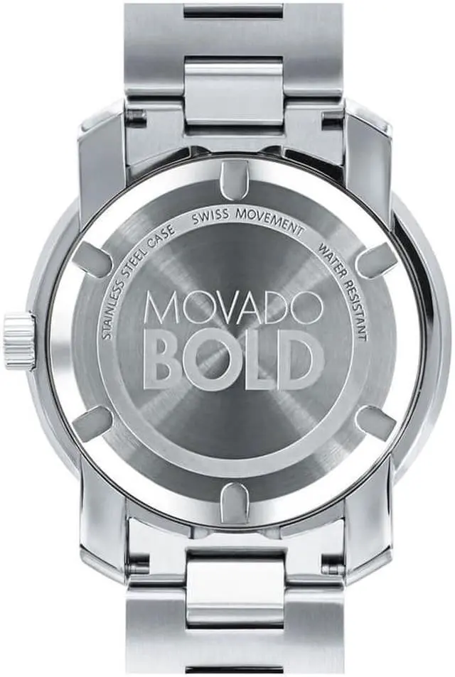 Alt view image 7 of 15 - Movado Bold Mens Silver Dial Stainless Steel Bracelet Swiss Quartz Watch 3600257