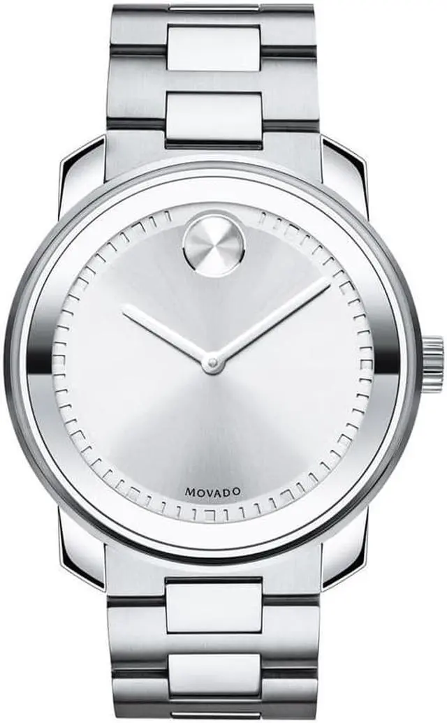 Alt view image 6 of 15 - Movado Bold Mens Silver Dial Stainless Steel Bracelet Swiss Quartz Watch 3600257