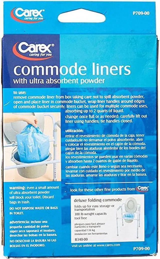 Alt view image 4 of 10 - Compass Health P70900 Carex Commode Liners