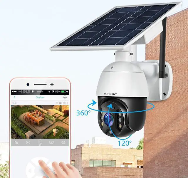 Alt view image 3 of 7 - 4G Outdoor PTZ Security Camera with Solar Panel 1080P Waterproof Wireless IP Dome Cam Pan/Title Camera Night Vision PIR Motion Detection Two-Way Audio Cloud/SD Card Storage
