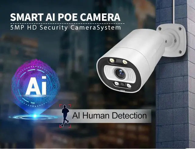 Main image of 5MP Ultra HD 2.8MM H.265 POE IP Camera AI Motion Detection Two Way Audio Outdoor Full Color Night Vision