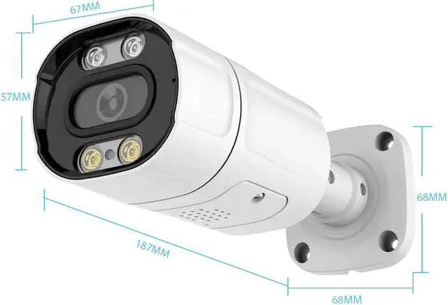 Alt view image 7 of 7 - 5MP Ultra HD 2.8MM H.265 POE IP Camera AI Motion Detection Two Way Audio Outdoor Full Color Night Vision