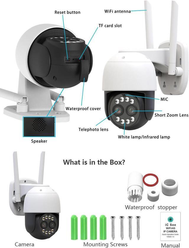 Alt view image 6 of 7 - ICSee WiFi IP Camera Dual Lens HD Wireless Outdoor CCTV PTZ Home Security Camera