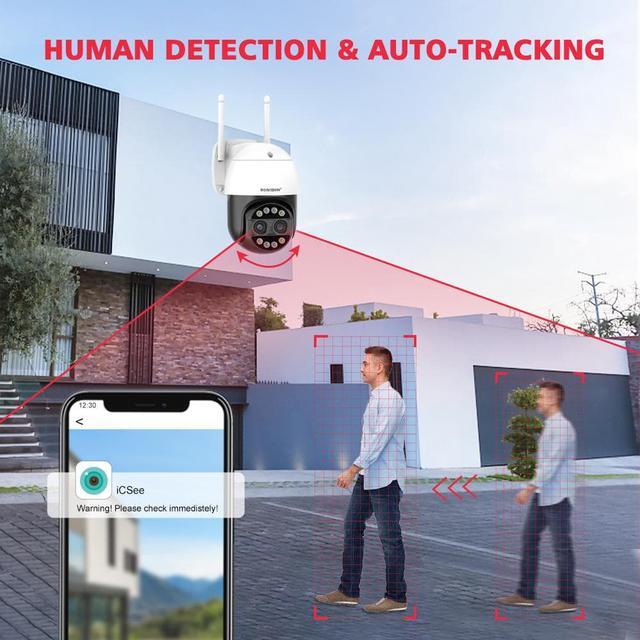 Alt view image 4 of 7 - ICSee WiFi IP Camera Dual Lens HD Wireless Outdoor CCTV PTZ Home Security Camera