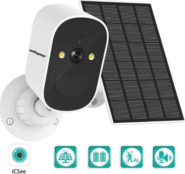 Alt view image 2 of 7 - Solar Security Cameras Wireless Outdoor,1080P Rechargeable Battery WiFi Security Camera, PIR Human Detection & Siren, Solar Battery Powered, 2-Way Audio,Color Night Vision, IP66 Waterproof