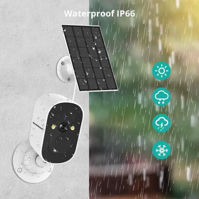 Alt view image 3 of 7 - Solar Security Cameras Wireless Outdoor,1080P Rechargeable Battery WiFi Security Camera, PIR Human Detection & Siren, Solar Battery Powered, 2-Way Audio,Color Night Vision, IP66 Waterproof