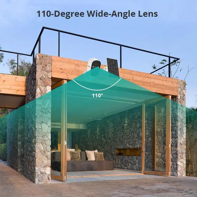 Alt view image 4 of 7 - Solar Security Cameras Wireless Outdoor,1080P Rechargeable Battery WiFi Security Camera, PIR Human Detection & Siren, Solar Battery Powered, 2-Way Audio,Color Night Vision, IP66 Waterproof