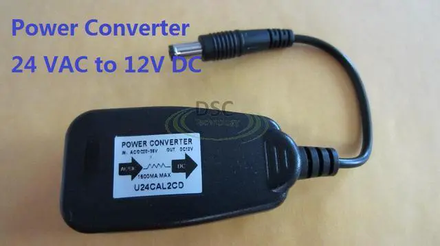 Main image of 24 VAC to 12 VDC 1.5 Amp Supply Current Power Adapter for Indoor Outdoor CCTV