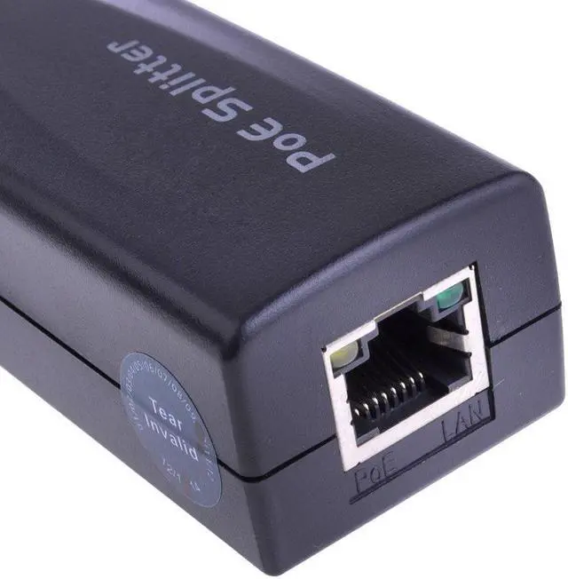 Alt view image 3 of 5 - DiySecurityCameraWorld-Active 12V PoE power over ethernet Splitter Adapter, IEEE 802.3af Compliant 10/100Mbps, DC 12V1A output
