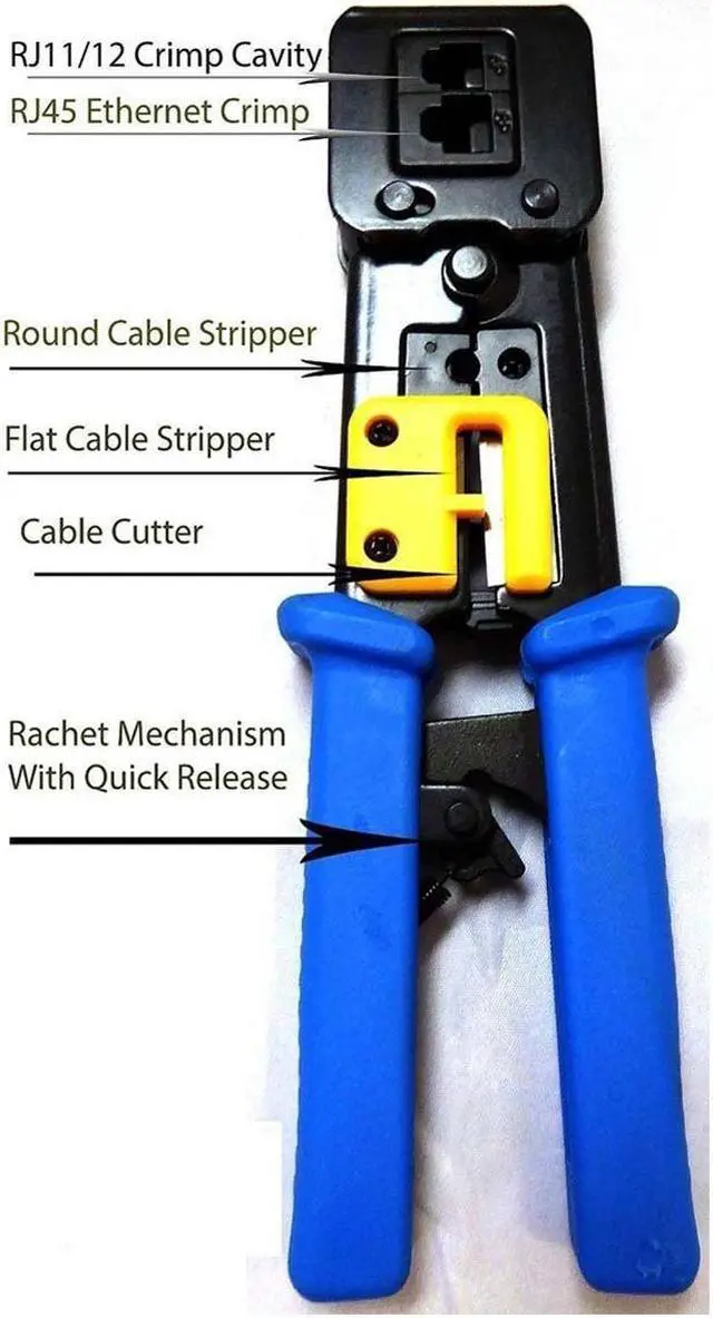 Alt view image 4 of 7 - RJ45 Cat5e Cat6 Connector Crimping Tool End Pass Through Crimp Cutter (6082R)