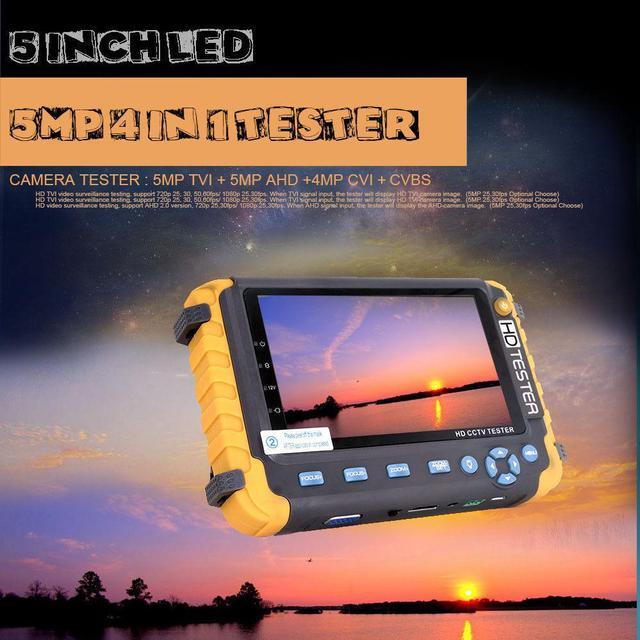 Main image of 5 Inch CCTV Tester 5MP AHD 5MP TVI 4MP CVI CVBS Coaxial HD Video Monitor Tester Analog Video Test UTP Cable Test VGA / HDMI Input DC12V Output Camera Tester