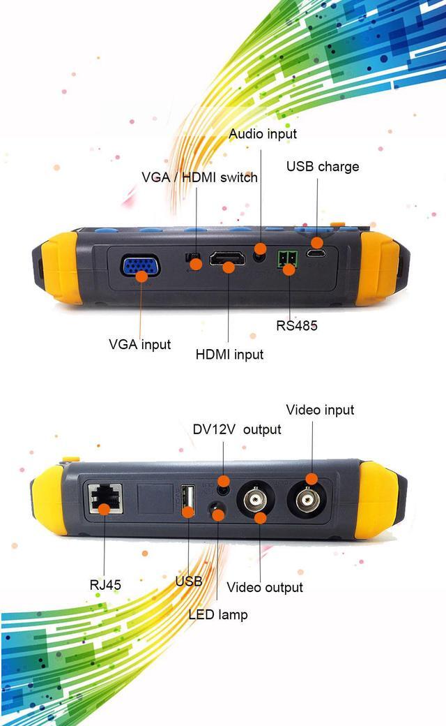 Alt view image 5 of 7 - 5 Inch CCTV Tester 5MP AHD 5MP TVI 4MP CVI CVBS Coaxial HD Video Monitor Tester Analog Video Test UTP Cable Test VGA / HDMI Input DC12V Output Camera Tester