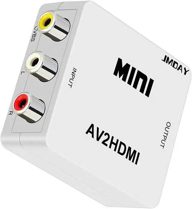 Alt view image 3 of 4 - Mini Composite AV 3RCA CVBS to HDMI Video Audio Converter Box Adapter 720p 1080p Upscaler with USB Charge Cable for TV PC PS3 Xbox Blue-Ray DVD