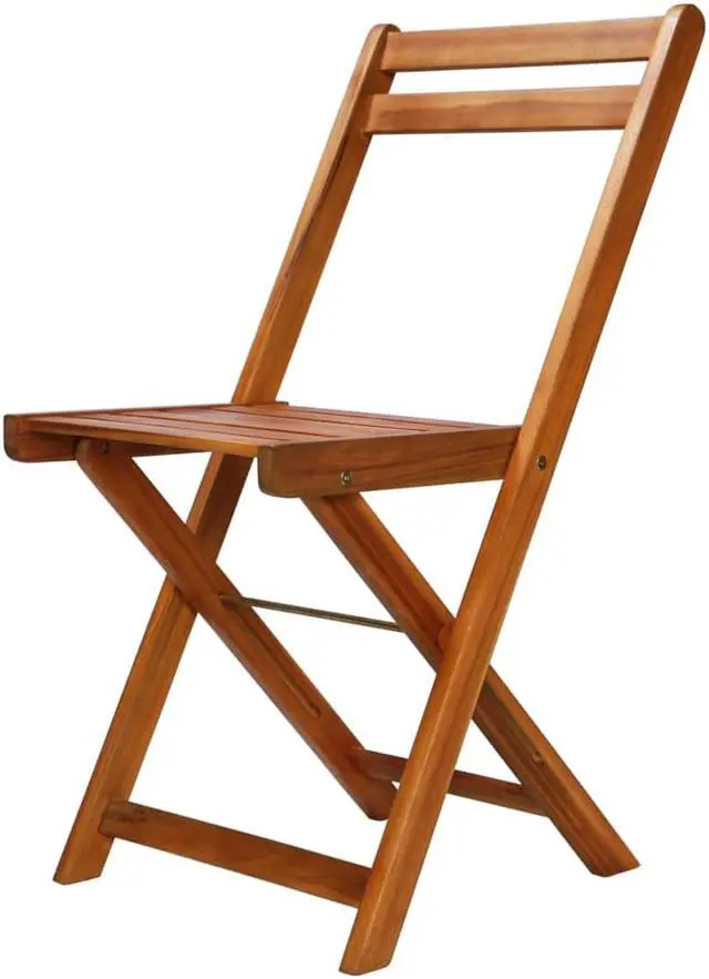 Alt view image 2 of 11 - vidaXL Folding Patio Bar Chairs 2 Pcs Outdoor Bar Lawn Chair Solid Wood Acacia